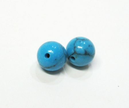 Türkis 8 mm Halb Gebohrt Perlen 1 Paar